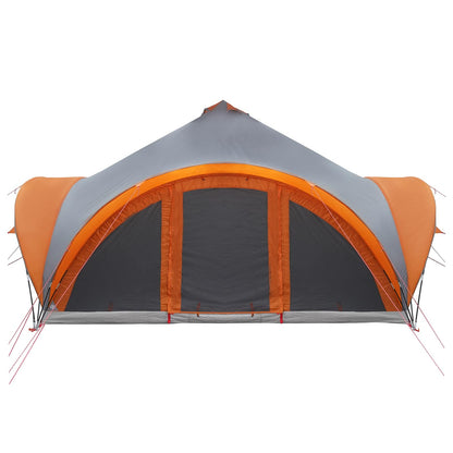 vidaXL Tipi Tent Grey and Orange 18-Person Polyester and Steel