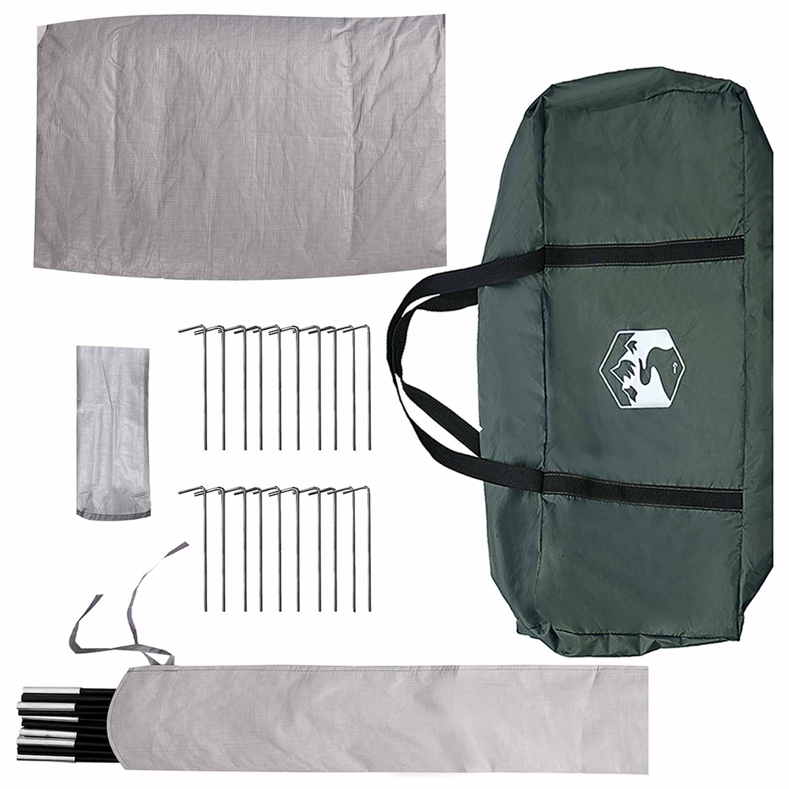vidaXL Tipi Tent with Roof Army green 18-Person Polyester and Steel