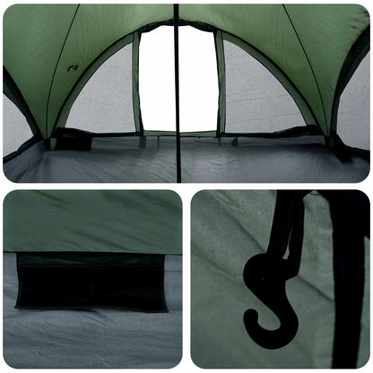 vidaXL Tipi Tent with Roof Army green 18-Person Polyester and Steel