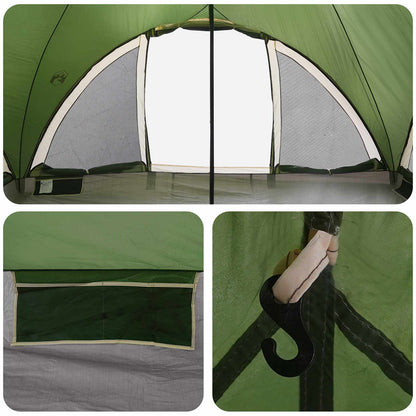 vidaXL Tipi Tent with Roof Green 6-Person Polyester and Steel
