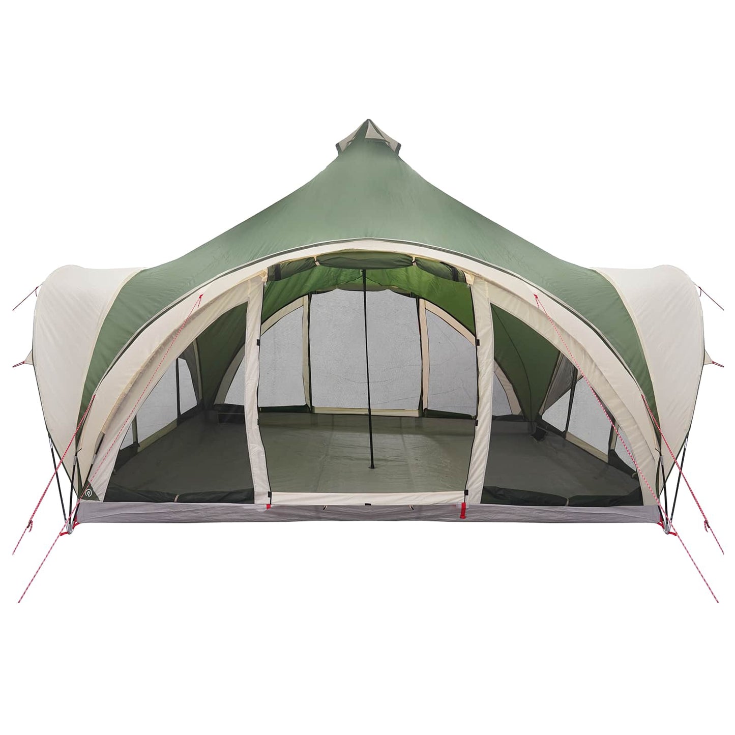 vidaXL Tipi Tent with Roof Green 6-Person Polyester and Steel