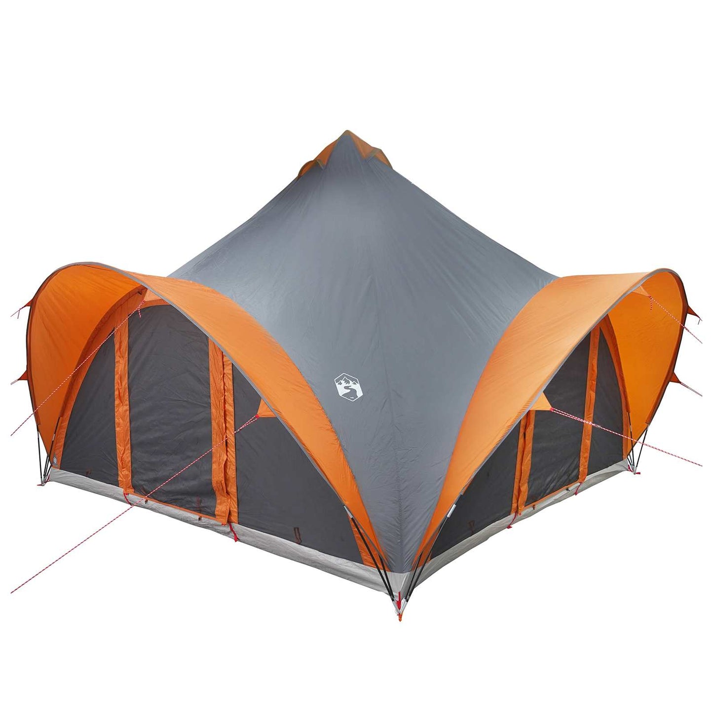 vidaXL Tipi Tent Grey and Orange 6-Person Polyester and Steel