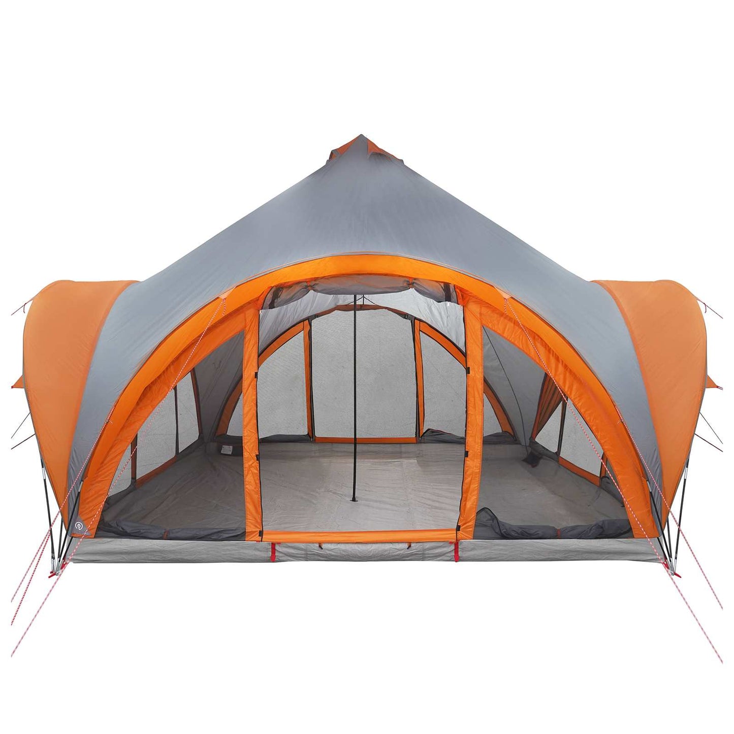 vidaXL Tipi Tent Grey and Orange 6-Person Polyester and Steel