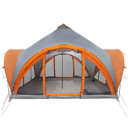 vidaXL Tipi Tent Grey and Orange 6-Person Polyester and Steel