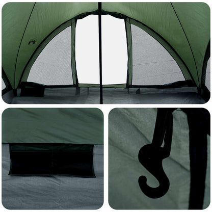 vidaXL Tipi Tent with Roof Army green 6-Person Polyester and Steel