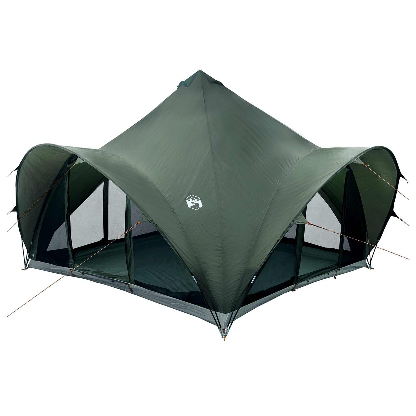 vidaXL Tipi Tent with Roof Army green 6-Person Polyester and Steel