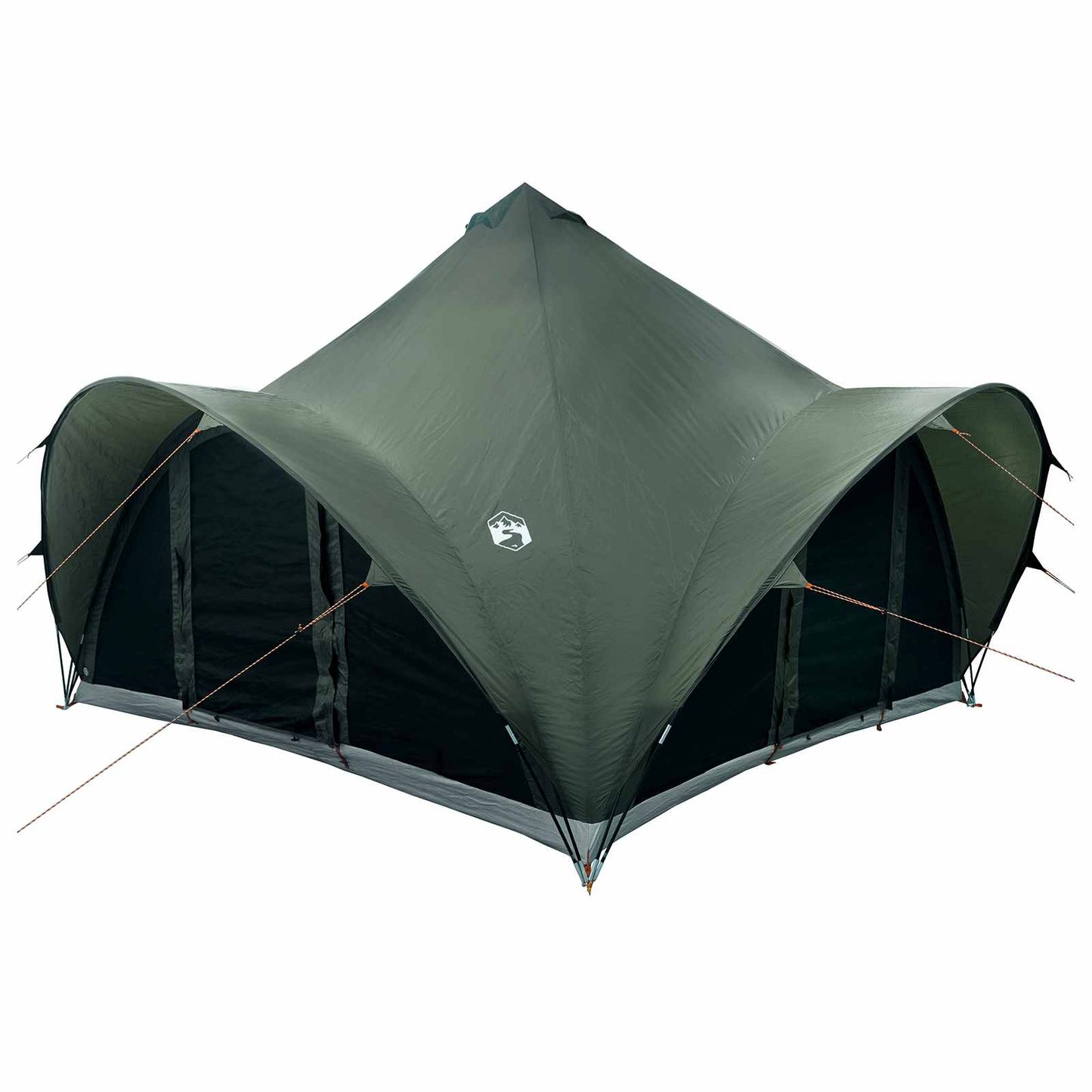 vidaXL Tipi Tent with Roof Army green 6-Person Polyester and Steel