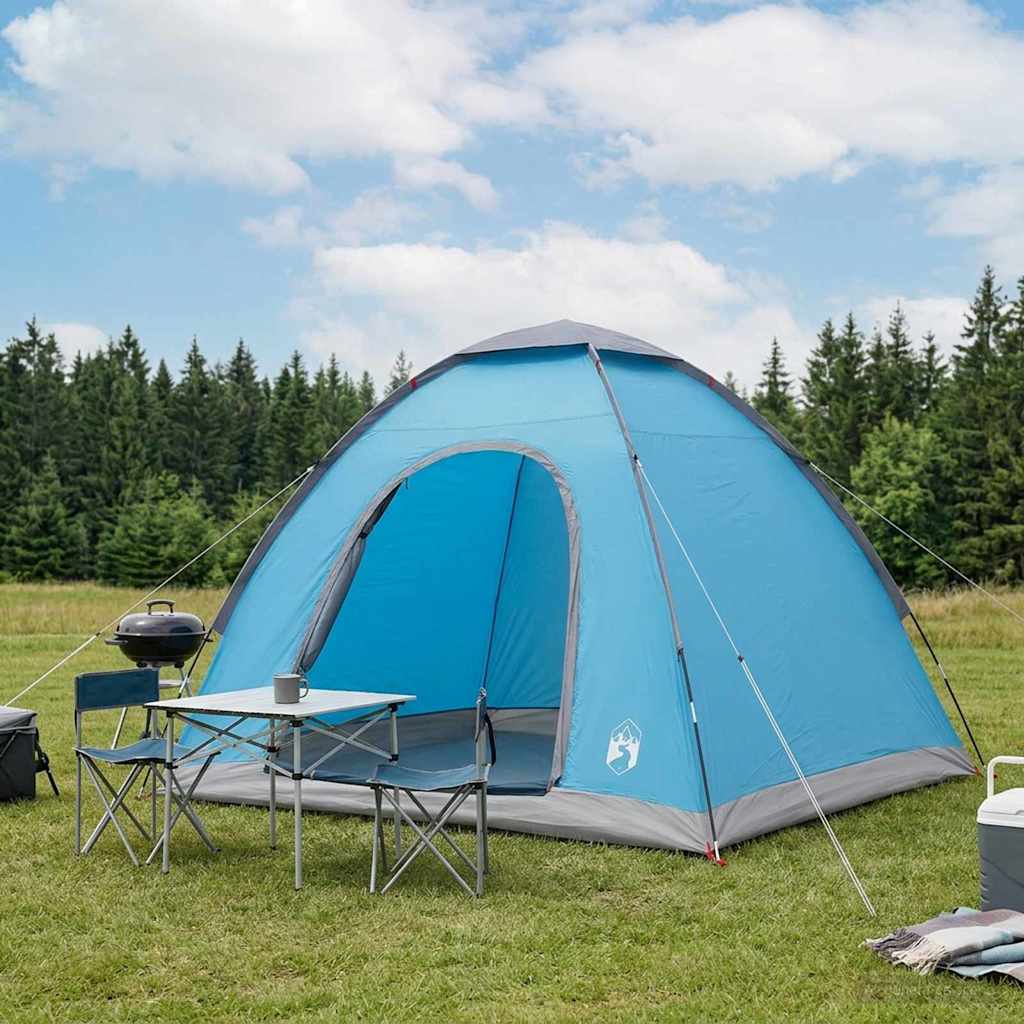 vidaXL Camping Tent 2-Person Blue 185T Polyester with PU coating - 190 x 140 x 105 cm