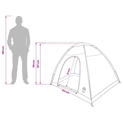 vidaXL Camping Tent 2-Person Blue 185T Polyester with PU coating - 190 x 140 x 105 cm