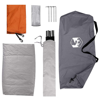 vidaXL Camping Tent 2-Person Grey and Orange - 190 x 140 x 105 cm