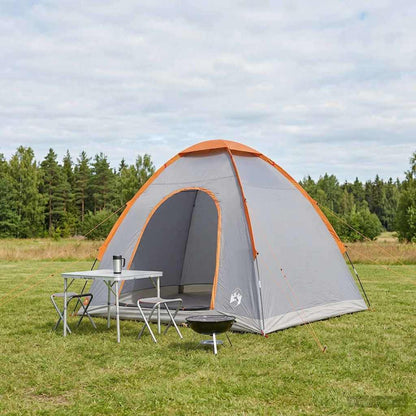 vidaXL Camping Tent 2-Person Grey and Orange - 190 x 140 x 105 cm