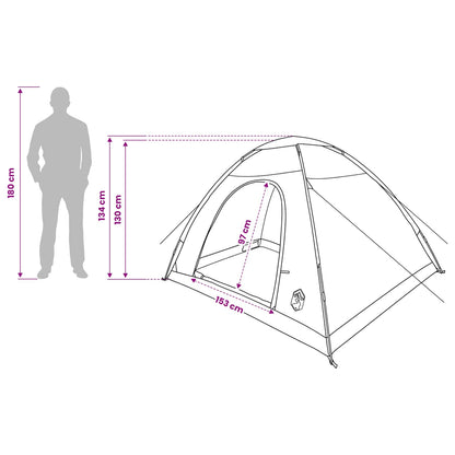 vidaXL Camping Tent 4-Person Green 185T Polyester with PU coating - 275 x 215 x 125 cm