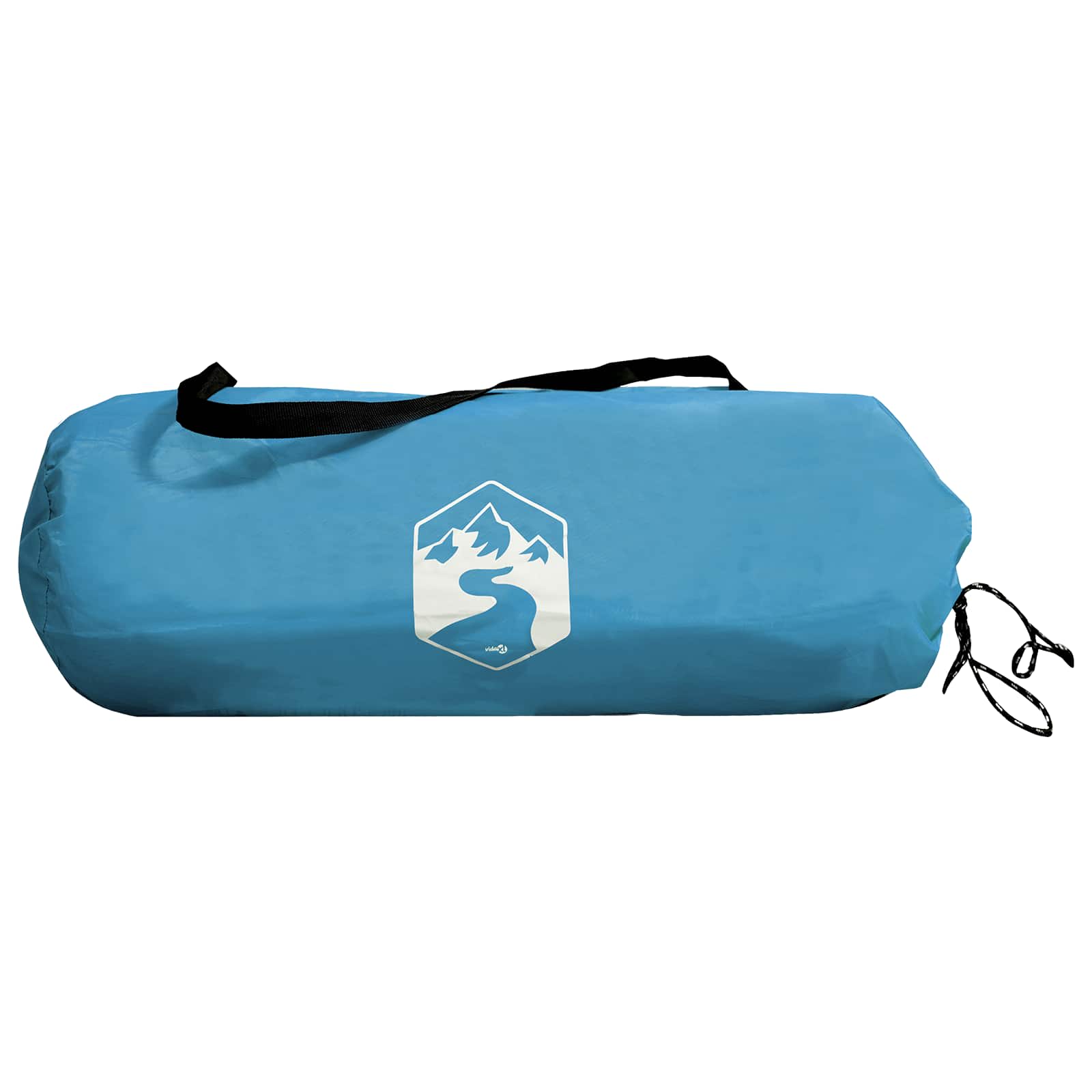 vidaXL Camping Tent 4-Person Blue 185T Polyester with PU coating - 275 x 215 x 125 cm