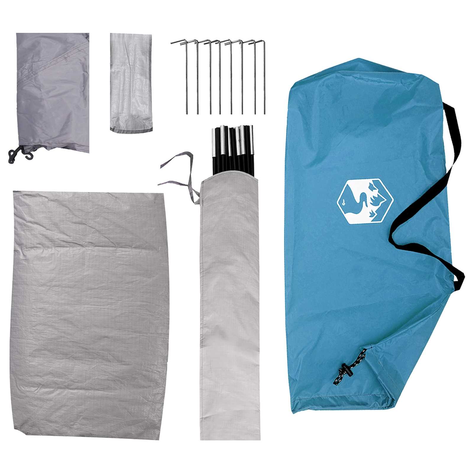vidaXL Camping Tent 4-Person Blue 185T Polyester with PU coating - 275 x 215 x 125 cm