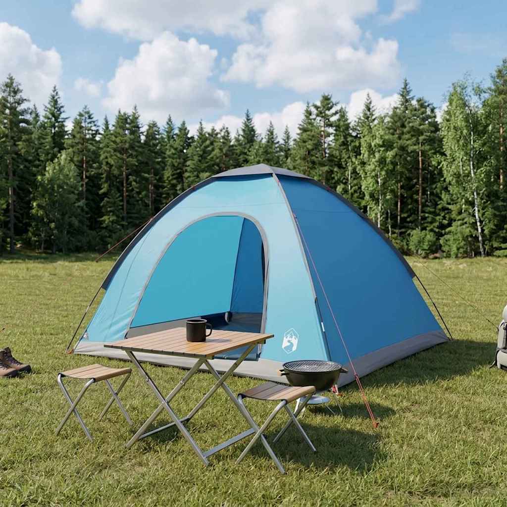 vidaXL Camping Tent 4-Person Blue 185T Polyester with PU coating - 275 x 215 x 125 cm