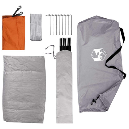 vidaXL Camping Tent 4-Person Grey and Orange - 275 x 215 x 125 cm