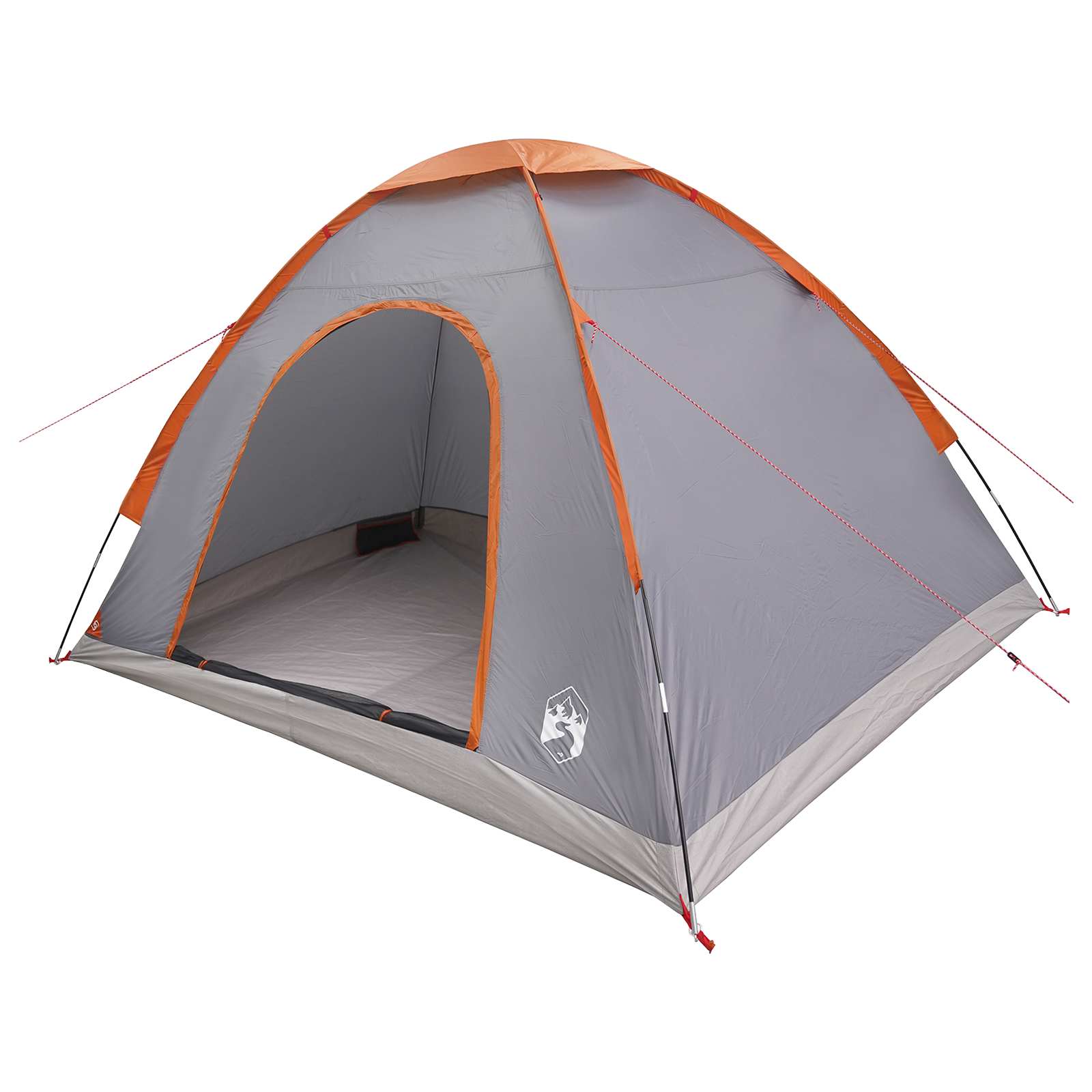 vidaXL Camping Tent 4-Person Grey and Orange - 275 x 215 x 125 cm