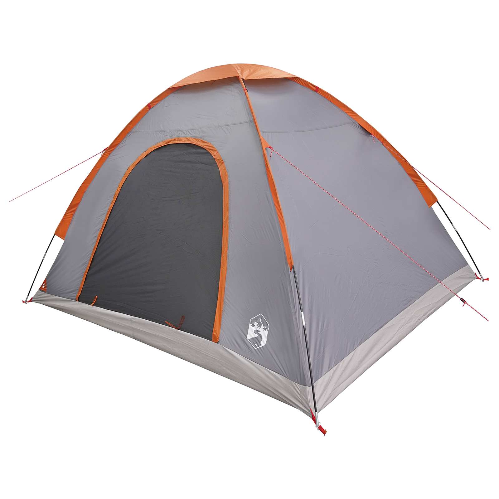 vidaXL Camping Tent 4-Person Grey and Orange - 275 x 215 x 125 cm