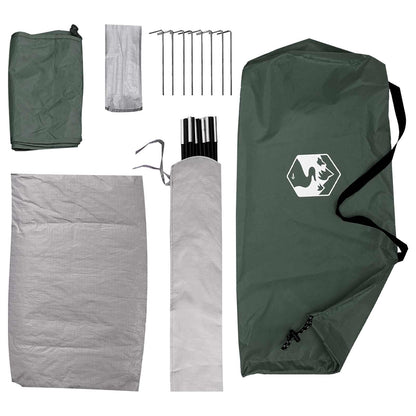 vidaXL Camping Tent 4-Person Army Green 185T Polyester with PU coating - 275 x 215 x 125 cm