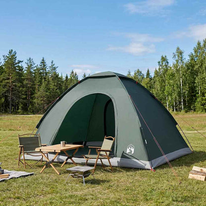 vidaXL Camping Tent 4-Person Army Green 185T Polyester with PU coating - 275 x 215 x 125 cm