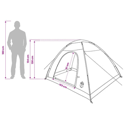 vidaXL Camping Tent 4-Person Army Green 185T Polyester with PU coating - 275 x 215 x 125 cm