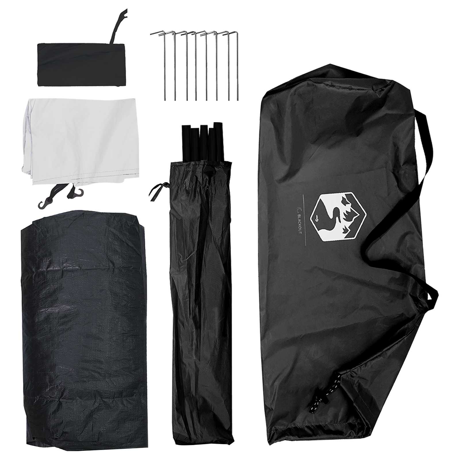 vidaXL Camping Tent 4-Person White Blackout - 275 x 215 x 125 cm