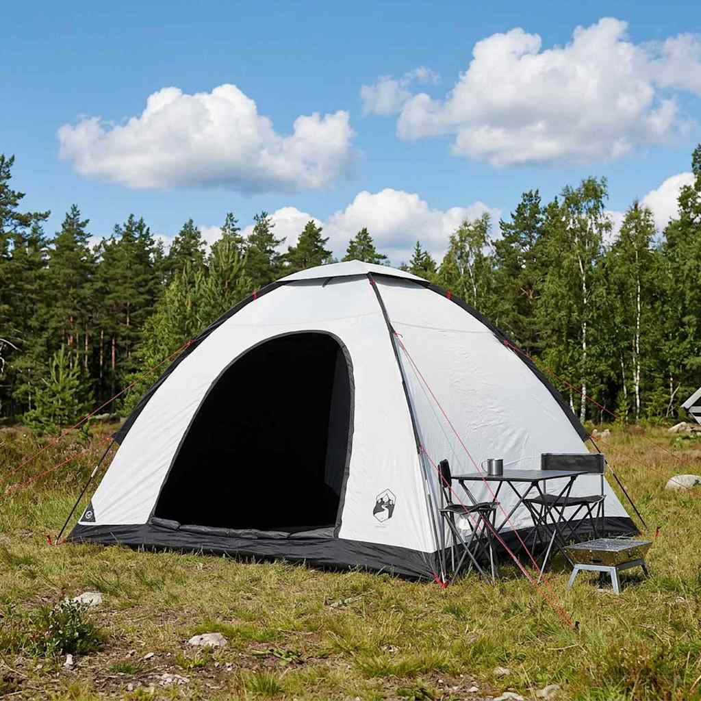 vidaXL Camping Tent 4-Person White Blackout - 275 x 215 x 125 cm