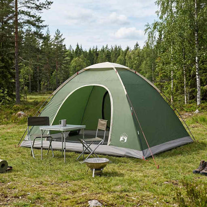 vidaXL Camping Tent 6-Person Green 185T Polyester with PU coating - 335 x 275 x 180 cm