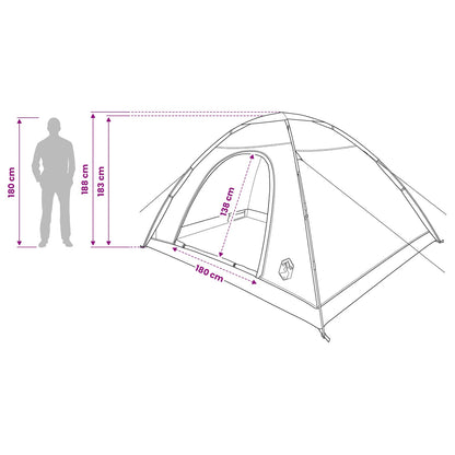 vidaXL Camping Tent 6-Person Green 185T Polyester with PU coating - 335 x 275 x 180 cm