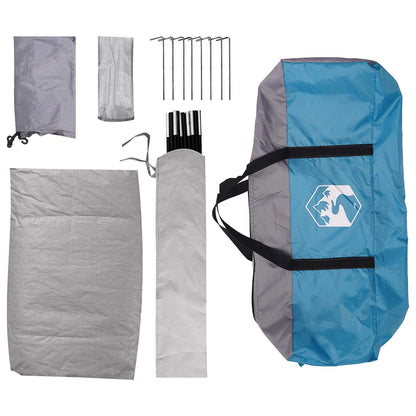 vidaXL Camping Tent 6-Person Blue 185T Polyester with PU coating - 335 x 275 x 180 cm