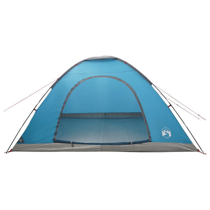 vidaXL Camping Tent 6-Person Blue 185T Polyester with PU coating - 335 x 275 x 180 cm