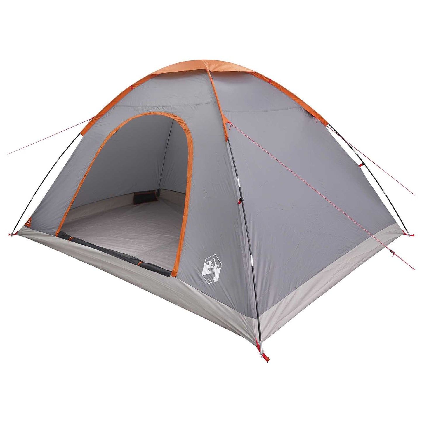vidaXL Camping Tent 6-Person Grey and Orange - 335 x 275 x 180 cm