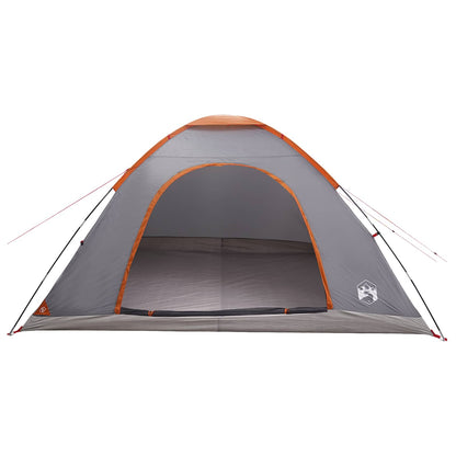 vidaXL Camping Tent 6-Person Grey and Orange - 335 x 275 x 180 cm