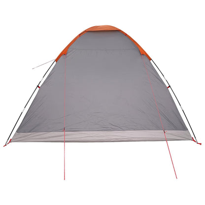 vidaXL Camping Tent 6-Person Grey and Orange - 335 x 275 x 180 cm