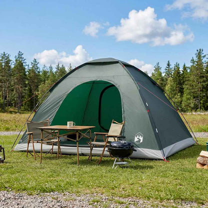 vidaXL Camping Tent 6-Person Army Green 185T Polyester with PU coating - 335 x 275 x 180 cm