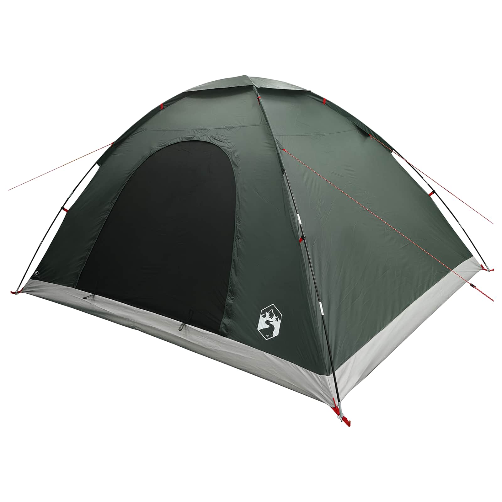 vidaXL Camping Tent 6-Person Army Green 185T Polyester with PU coating - 335 x 275 x 180 cm