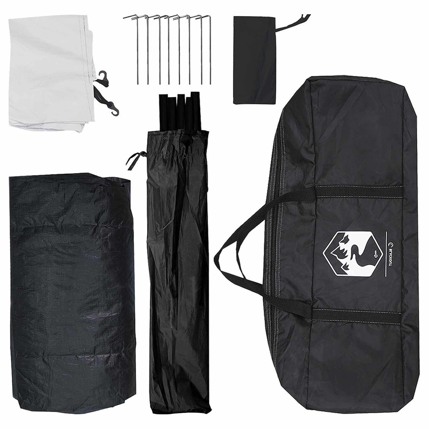 vidaXL Camping Tent 6-Person White Blackout - 335 x 275 x 180 cm