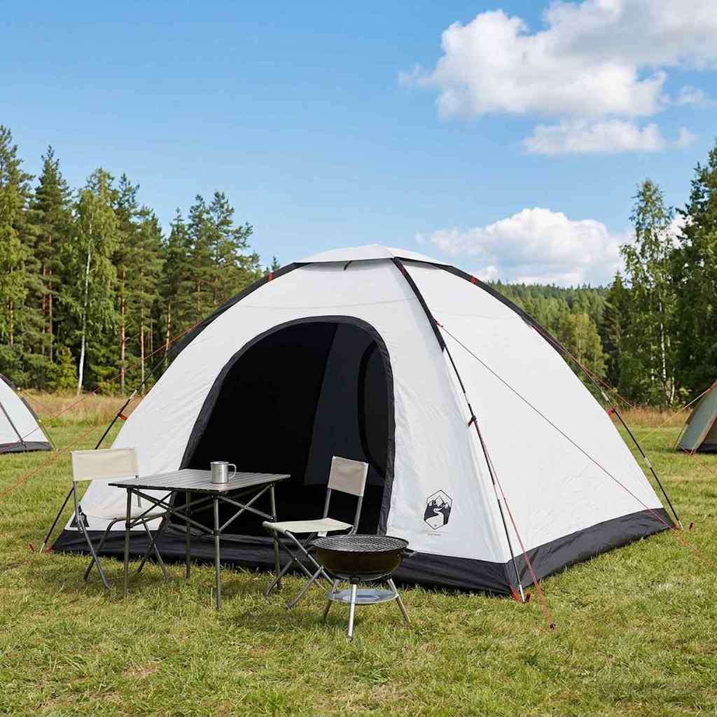 vidaXL Camping Tent 6-Person White Blackout - 335 x 275 x 180 cm