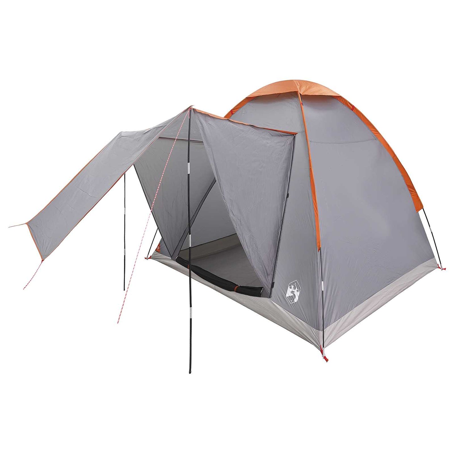 vidaXL Camping Tent 2-Person Grey and Orange Polyester and Steel
