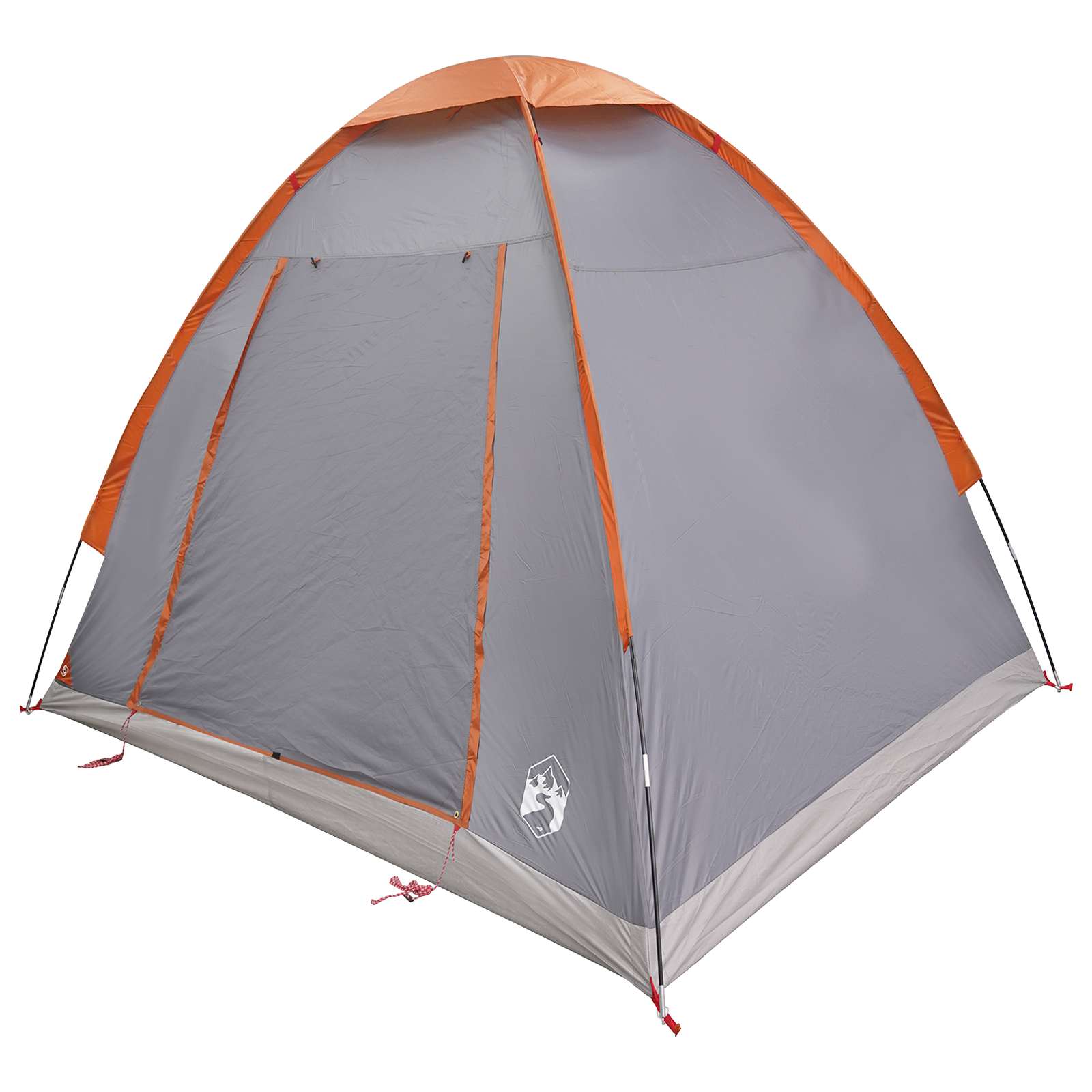 vidaXL Camping Tent 2-Person Grey and Orange Polyester and Steel