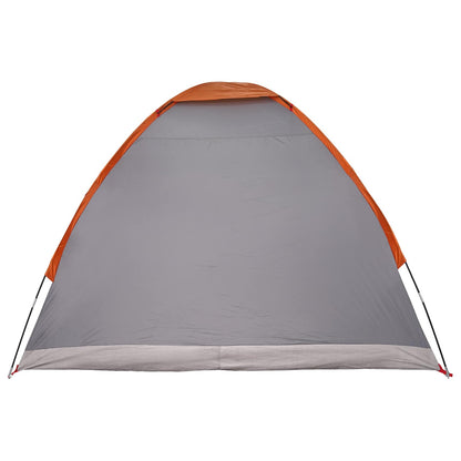 vidaXL Camping Tent 2-Person Grey and Orange Polyester and Steel
