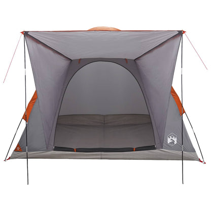 vidaXL Camping Tent 2-Person Grey and Orange Polyester and Steel