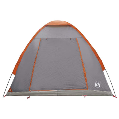 vidaXL Camping Tent 2-Person Grey and Orange Polyester and Steel