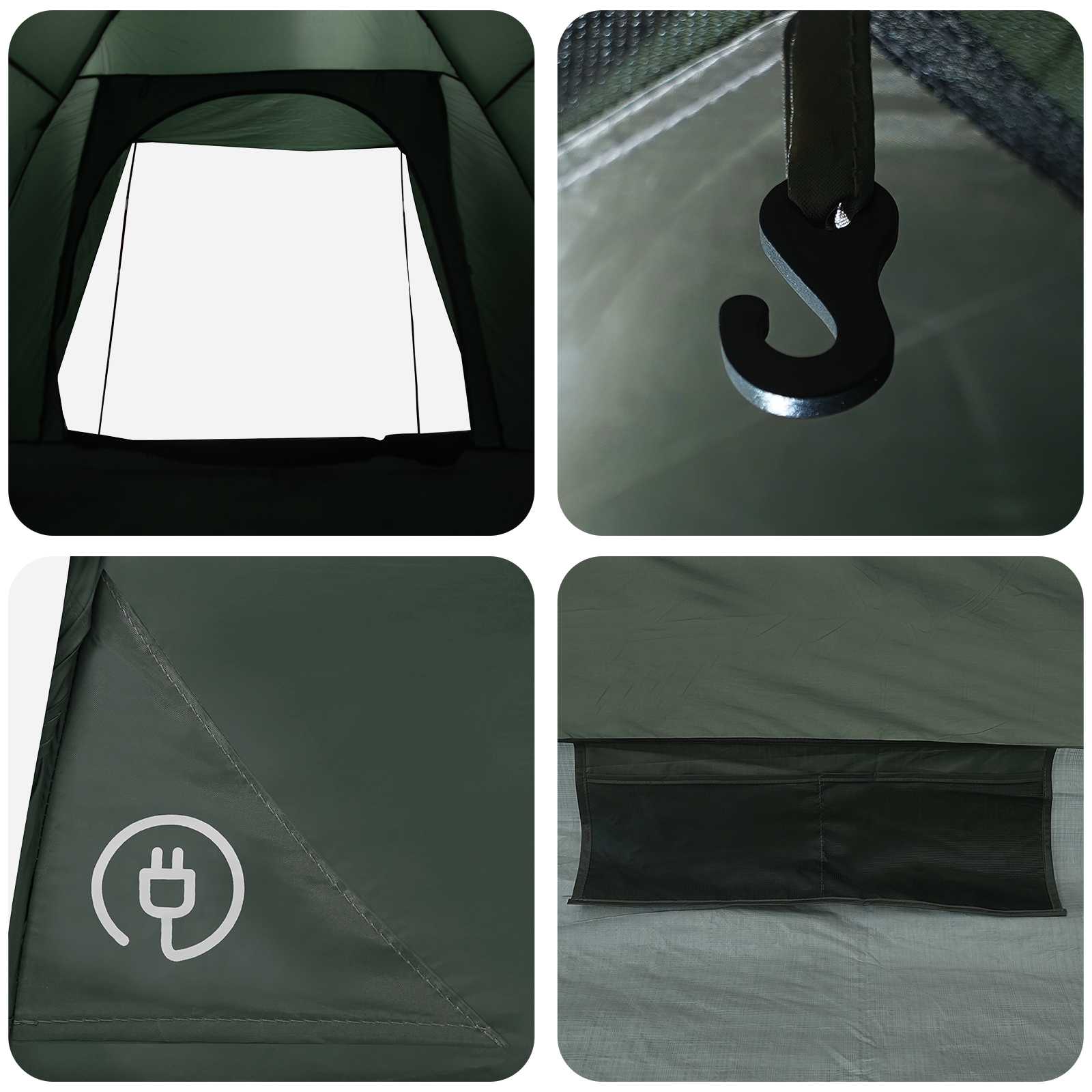 vidaXL Camping Tent 2-Person Army Green Polyester and Steel - 190 x 140 x 105 cm