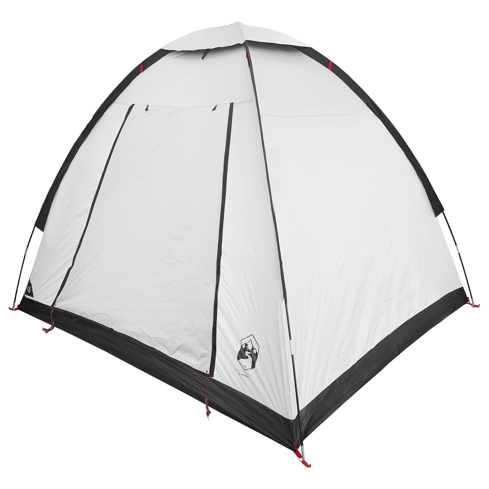 vidaXL Camping Tent 2-Person White Blackout Polyester and Steel - 190 x 140 x 105 cm