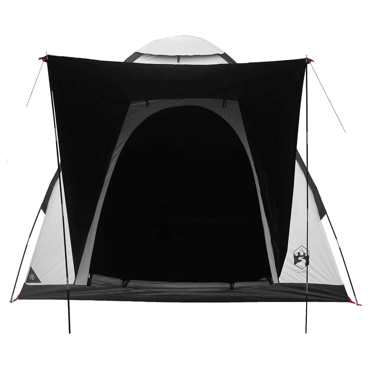vidaXL Camping Tent 2-Person White Blackout Polyester and Steel - 190 x 140 x 105 cm