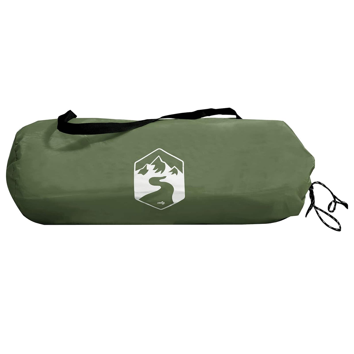 vidaXL Camping Tent 4-Person Green Polyester and Steel