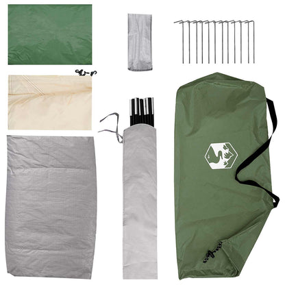 vidaXL Camping Tent 4-Person Green Polyester and Steel