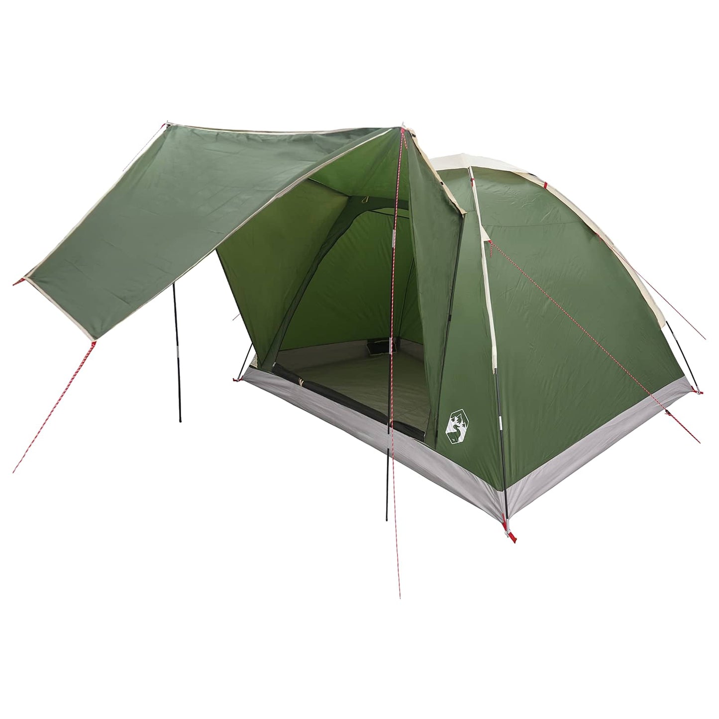vidaXL Camping Tent 4-Person Green Polyester and Steel