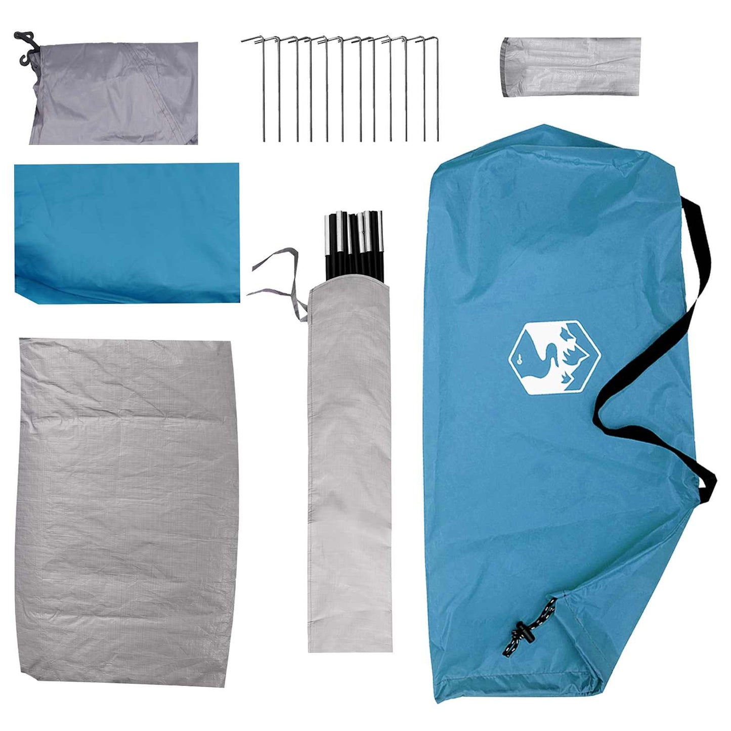 vidaXL Camping Tent 4-Person Blue Polyester and Steel